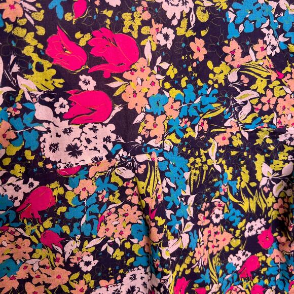 Zara Basic Floral Cotton V-neck Blouse Small - Picture 8 of 10